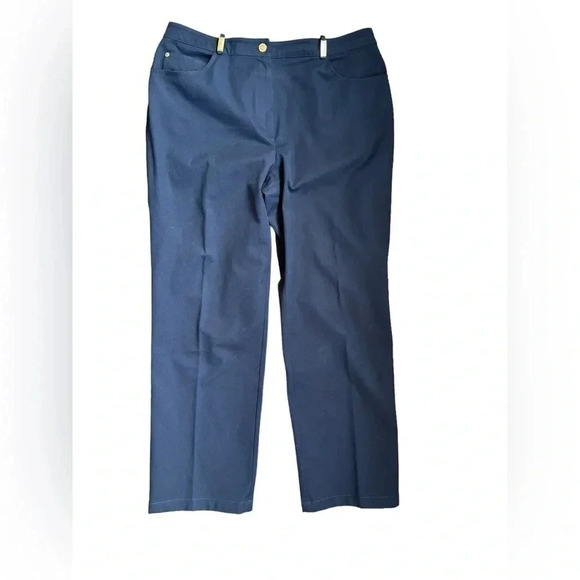 St. John Pants - St. John Sport Navy Blue Stretch Pants Size 16 Zip Closure